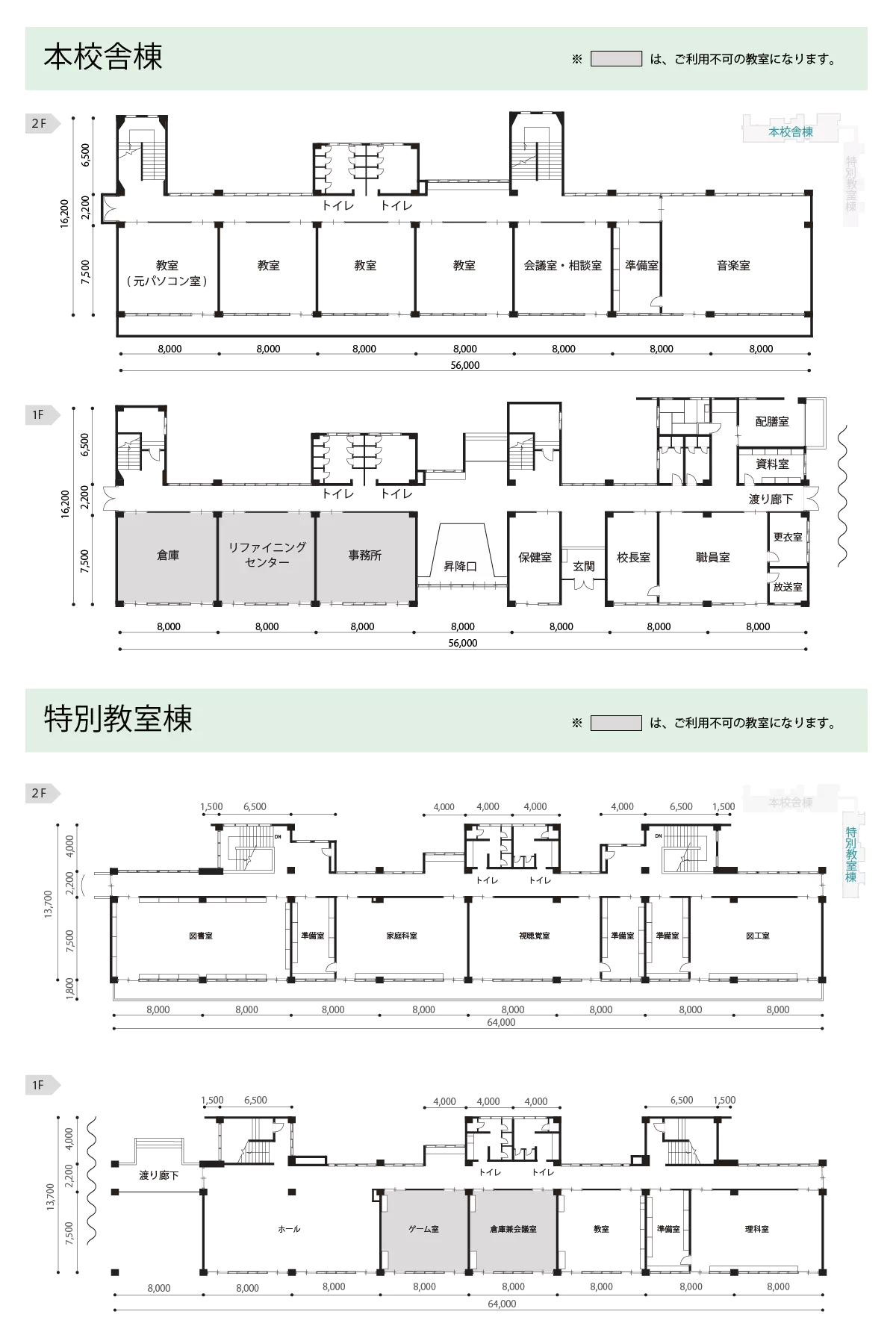 長南東小学校　校舎平面図