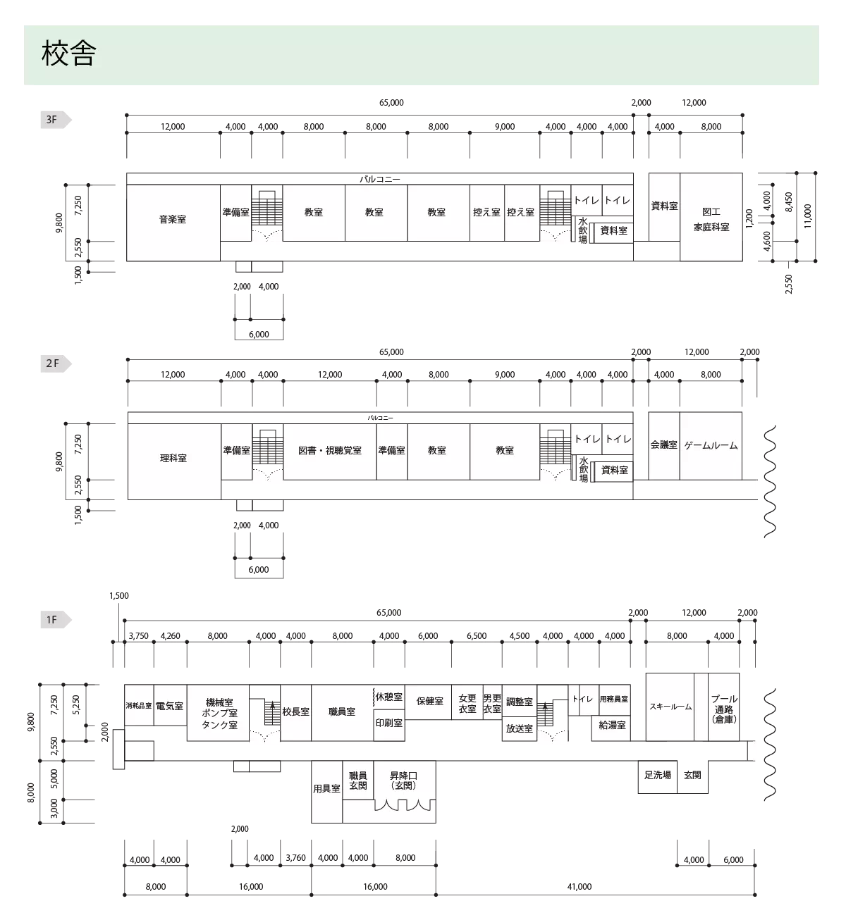神立小学校　校舎平面図